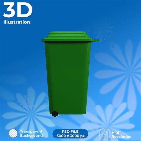 Premium PSD 3d Render Trash Right View