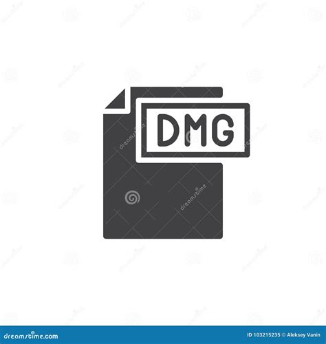 Vector Del Icono De Documento Del Formato De Dmg Ilustración del Vector