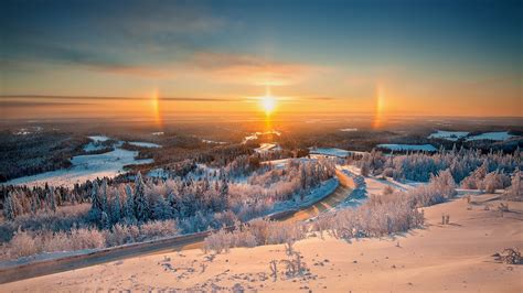 Wallpaper Sunlight Landscape Sunset Sea Shore Sand Snow Winter