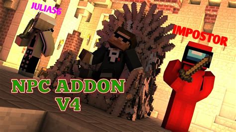 Mcpe Npc Addon V4 Custom Npc V4 Minecraft Npc V4 YouTube