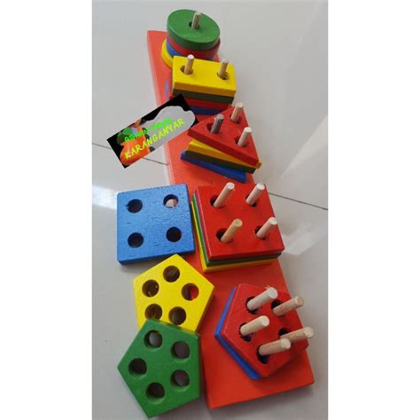 Jual Mainan Edukasi Education Toys Geometri Menara Geometri Pasak