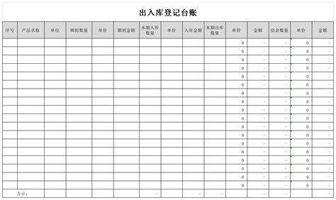 出入库登记台账模板免费下载出入库登记台账表格免费下载 下载之家