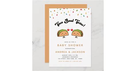 Taco Bout Twins Fiesta Groovy Retro Baby Shower Invitation Zazzle