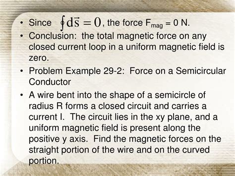 magnetic force   current carrying conductor powerpoint