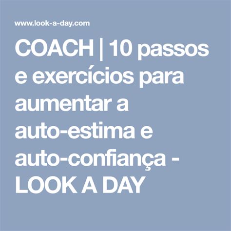 Coach Passos E Exerc Cios Para Aumentar A Auto Estima E Auto