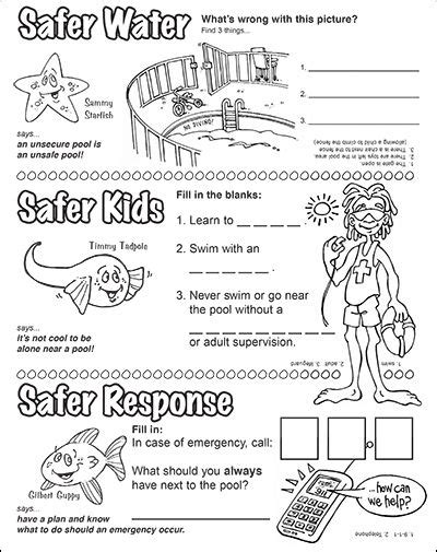 Printable Water Safety Worksheets