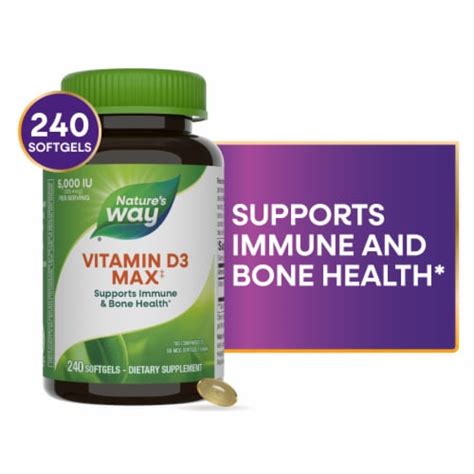 Nature S Way Vitamin D Max Immune And Bone Health Softgels Iu