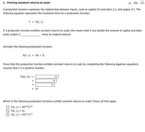 Solved A production function expresses the relationship | Chegg.com