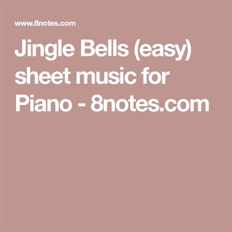 Jingle Bells Easy Sheet Music For Piano Easy Sheet