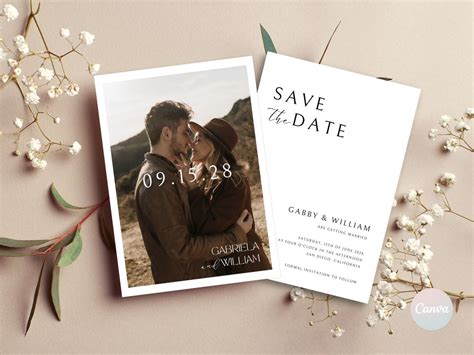 Save The Date Template With Photo Digital Save The Dates Wedding Save