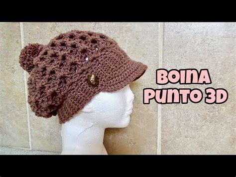 Boina Punto 3D Con Visera Para El Sol A Crochet Paso A Paso YouTube