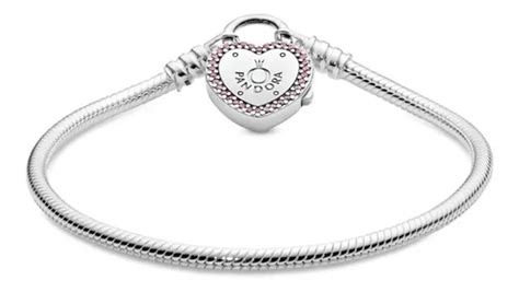 Pulsera Pandora Candado Coraz N Zirconia Moment Plata Meses Sin