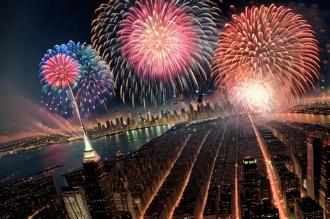 Premium AI Image A Spectacular Show Of Fireworks Lighting Up The