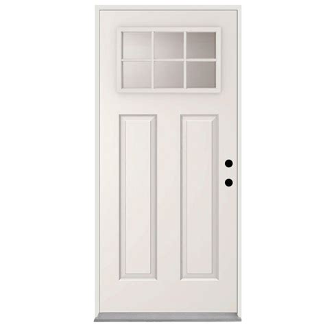 Steves And Sons 36 In X 80 In 6 Lite Left Hand Inswing Primed White Steel Prehung Front Door