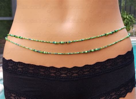 Prosperity Green Double Strand Waistbeads Royal Waistbeads