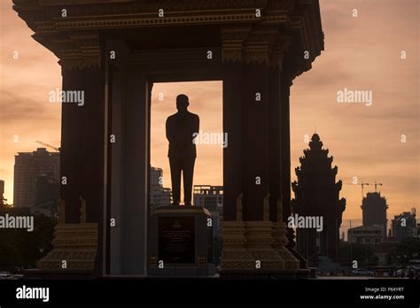 The Statue And Monument Of King Norodom Sihanouk At The Sihanouk