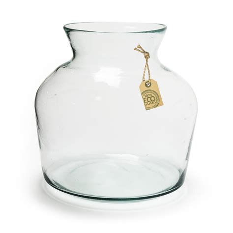 Bellatio Design Vaas Eco Transparant Glas 24 X 25 Cm Leen Bakker