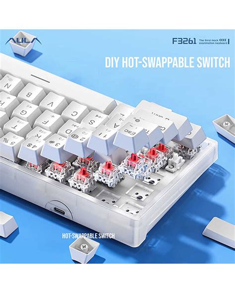 Aula F Wireless Bluetooth Tri Mode Rgb Mechanical Keyboard White