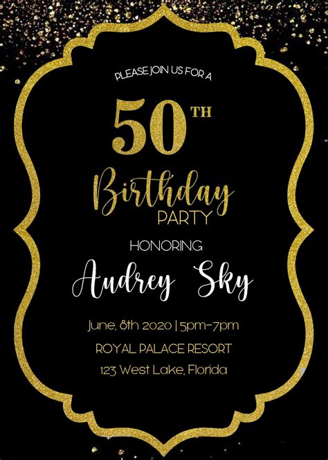 50th Birthday Invitations Free Printable Template - Printable Templates