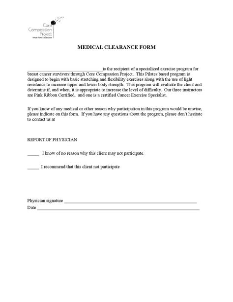 Mental Health Clearance Letter Template