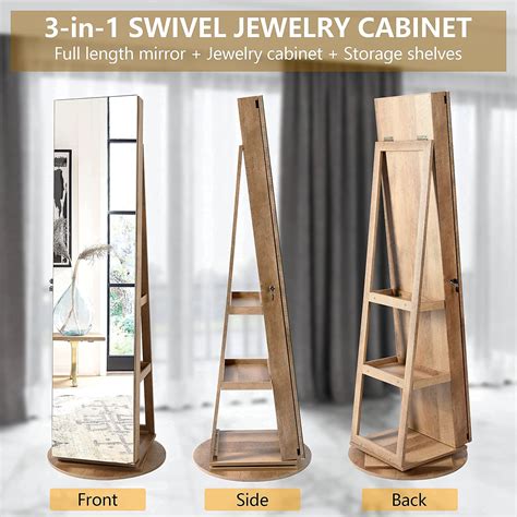 Buy Lvsomt Swivel Jewelry Cabinet With Full Length Body Dressing