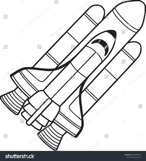 Space Shuttle Line Vector Illustration Isolated Stock Vector (Royalty ...