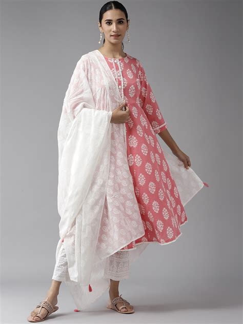 Buy KALINI Ethnic Motifs Printed Regular Pure Cotton A Line Kurta With