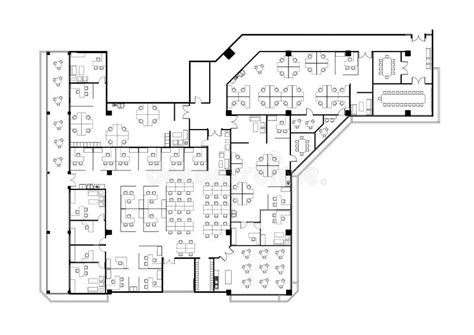 Plan De Bureau Dessin Complet Avec Mobilier De Bureau En Dessin En Cad