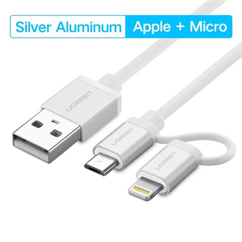 Ugreen In Micro Usb And Lightning Cable Fast Charging Cable Mfi