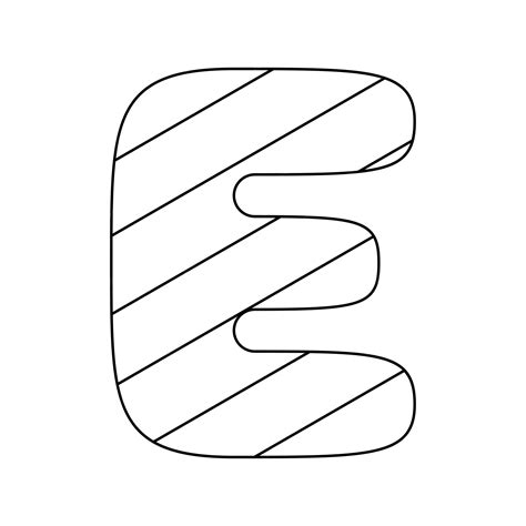 Dibujo Para Colorear Con La Letra E Para Niños Vector Premium