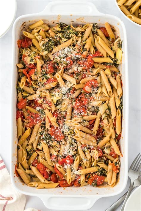 Spinach Artichoke Dip Pasta Bake Joy Bauer