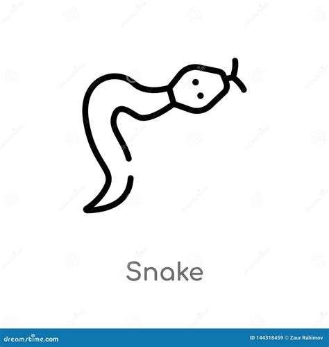 Icono Del Vector De La Serpiente Del Esquema L Nea Simple Negra Aislada