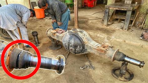 Incredible Process Of Repairing Truck Broken Rear Wheel Axle Housing