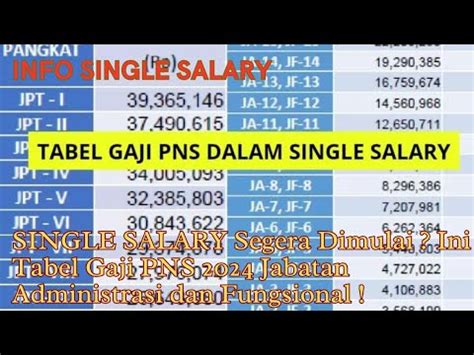 SINGLE SALARY Segera Dimulai Ini Tabel Gaji PNS 2024 Jabatan