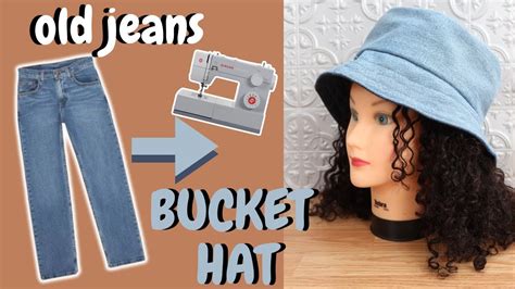 Diy Jean Bucket Hat Using Old Jeans Youtube