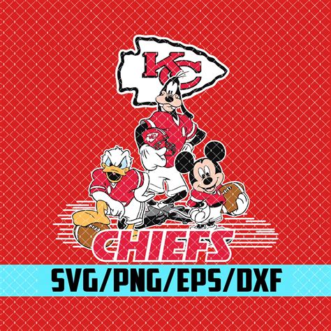 Mickey Mouse Kansas City Chiefs American Football Nfl Sports Etsy