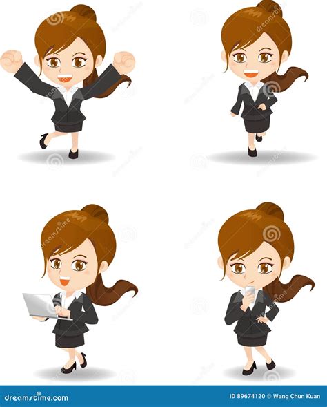 Cute Cartoon Businesswoman Stock Vector Illustration Of People 89674120