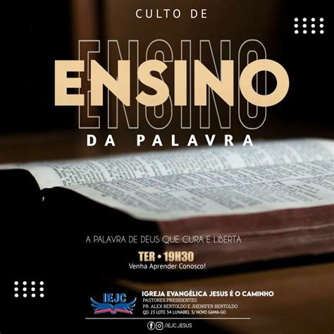 Culto De Ensino Da Palavra Logo Igreja Cartazes Crist Os Layout De