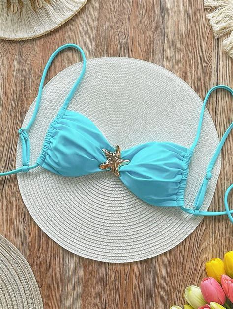 Women S Strapless Starfish Print Bikini Top Summer SHEIN USA
