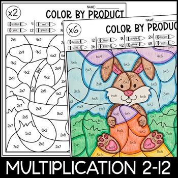 Color By Number Easter Multiplication Facts Practice By Amanda Garcia