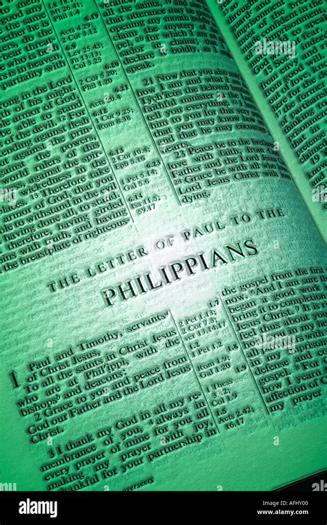 Book Of PHILIPPIANS Of The Holy Bible Stock Photo Alamy