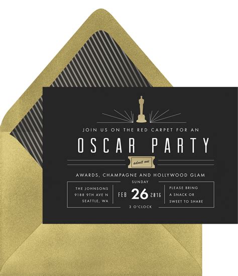 Mod Oscar Party Invitations in Red | Greenvelope.com