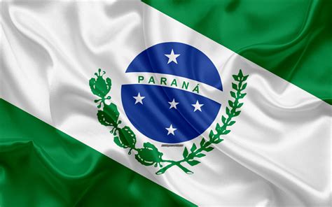 Download Wallpapers Flag Of Parana 4k State Of Brazil Silk Texture