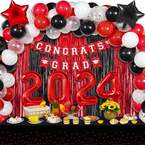 Graduation Party Decorations Class Of 2024 Congrats Grad Banner Fringe Foil Curtain Graduation