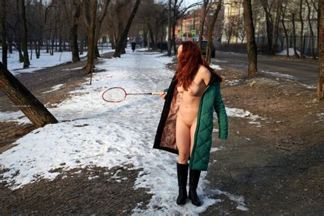 Naked Badminton In A City Park Russian Sexy Girls