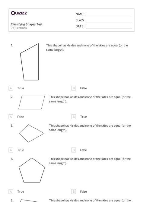 Classifying Shapes Worksheets For Rd Class On Quizizz Free