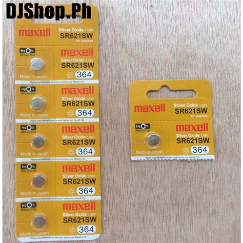 Sr621sw 364 Maxell Original Battery Silver Oxide 155v Sr621sw Sold Per 1pack1piece Shopee