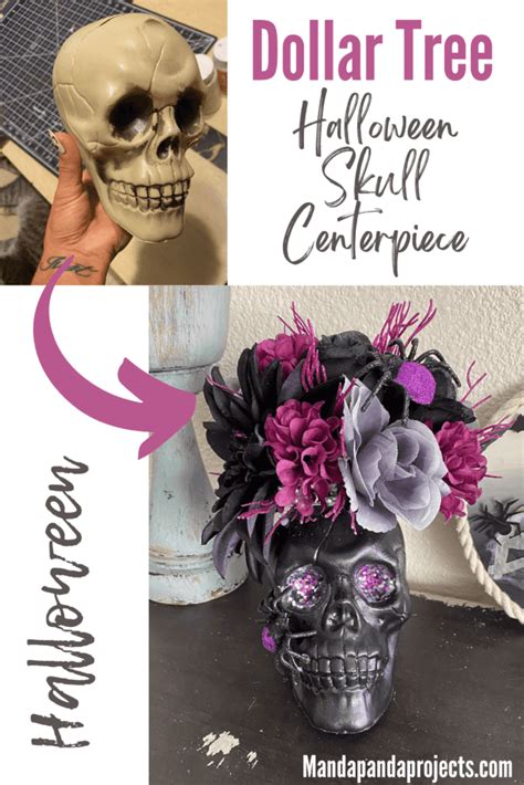 Dollar Tree Halloween Skull Centerpiece Manda Panda Projects