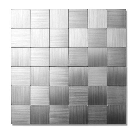 Buy Yipscazo Peel and Stick Backsplash Mosaic Tile, Stainless Steel ...