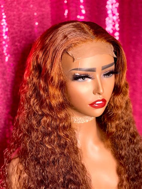 Ginger Brazilian Deep Wave 4x4 Lace Closure Wig Etsy